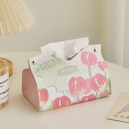 Elegant Leather Tissue Case – Compact Napkin Holder for Kitchen or Home
